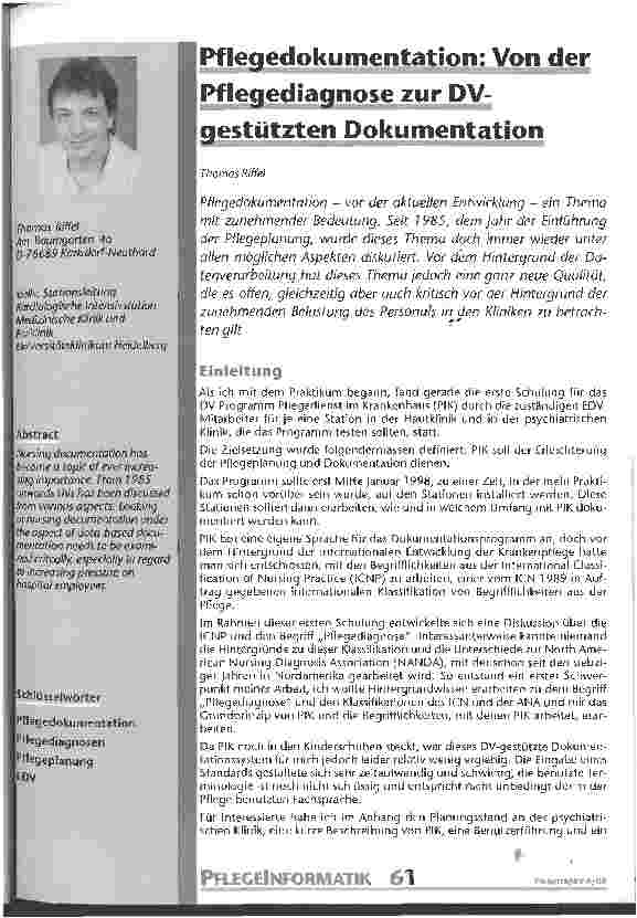 Vorschauseite 1: Pflegedokumentation: Von der Pflegediagnose zur DV-gestützten Dokumentation