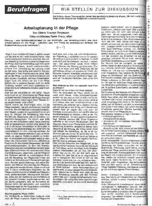 Vorschauseite 1: Arbeitsplanung in der Pflege