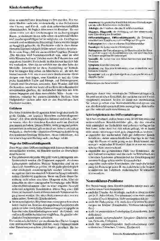 Vorschauseite 3: Vom Symptom über die Differentialdiagnose zur Diagnose Nosologische Einordnung und individuelle Würdigung