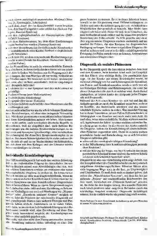 Vorschauseite 4: Vom Symptom über die Differentialdiagnose zur Diagnose Nosologische Einordnung und individuelle Würdigung