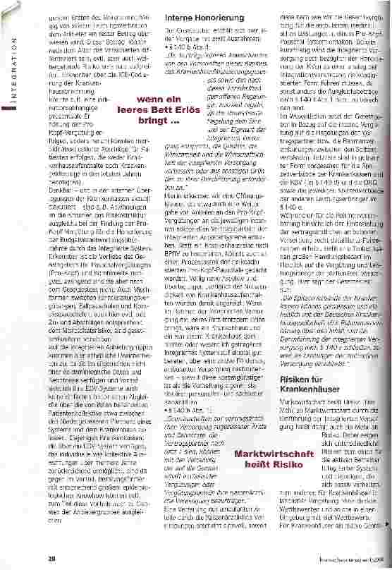 Vorschauseite 4: Integrierte Versorgung - bald die Regel? Chancen, die im Gesetz stecken, nutzen!