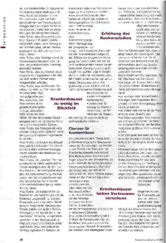 Vorschauseite 5: Integrierte Versorgung - bald die Regel? Chancen, die im Gesetz stecken, nutzen!
