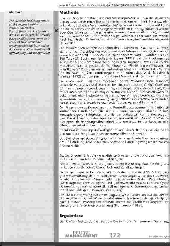 Vorschauseite 2: Zum Erwerb von Forschungskompetenz leitender Pflegefachkräfte