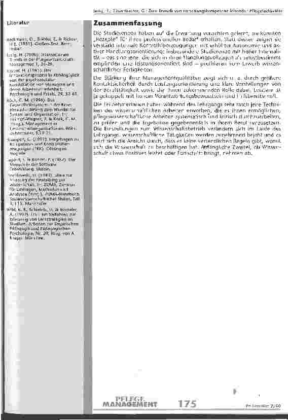 Vorschauseite 5: Zum Erwerb von Forschungskompetenz leitender Pflegefachkräfte