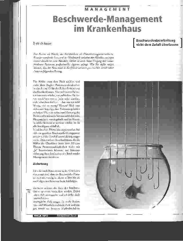 Vorschauseite 1: Beschwerde-Management im Krankenhaus