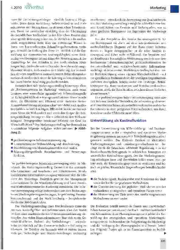 Vorschauseite 2: Marketingcontrolling als „Übersetzer veränderter ökonomischer Rahmenbedingungen