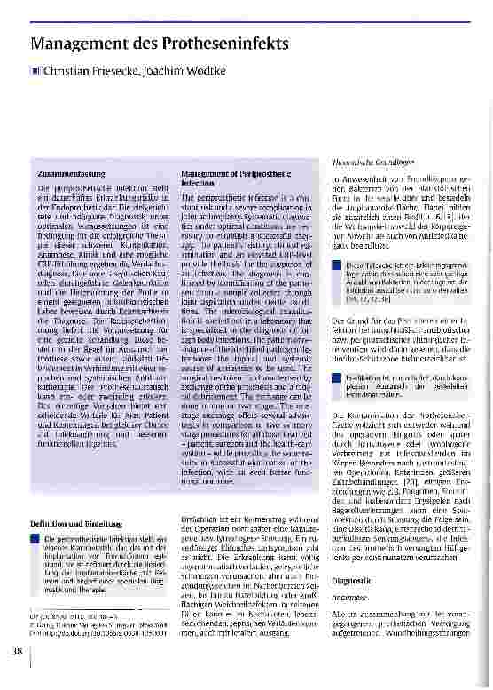 Vorschauseite 1: Management des Protheseninfekts