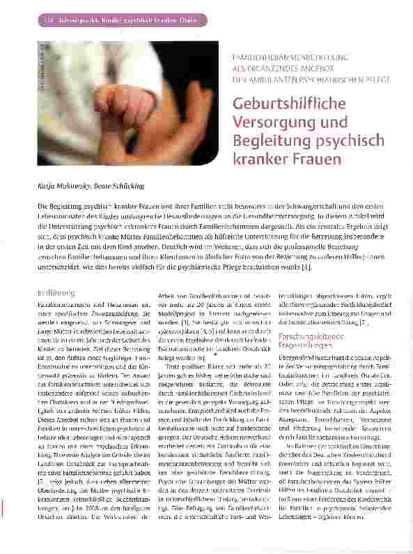 Vorschauseite 1: Geburtshilfliche Versorgung und Begleitung psychisch kranker Frauen