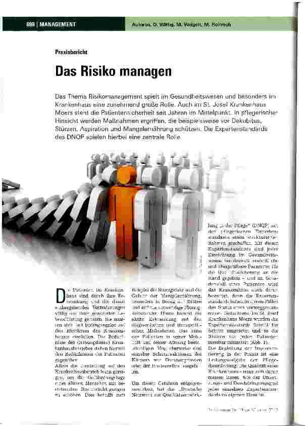 Vorschauseite 1: Das Risiko managen