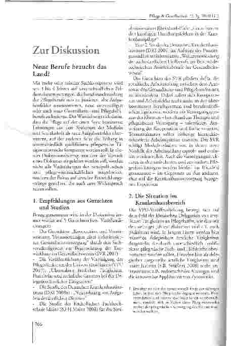 Vorschauseite 1: Zur Diskussion Neue Berufe braucht das Land?