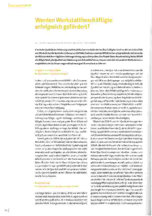 Vorschauseite 1: Werden Werkstattbeschäftigte erfolgreich gefördert?
