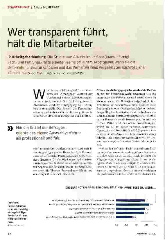 Vorschauseite 1: Wer transparent führt, hält die Mitarbeiter