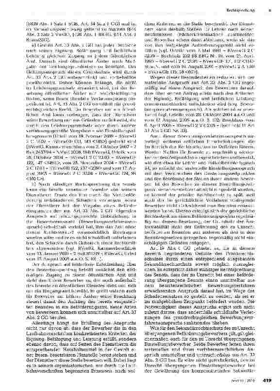 Vorschauseite 2: Schadensersatzanspruch des Einstellungsbewerbers bei Verletzung des Bewerbungsverfahrensanspruchs