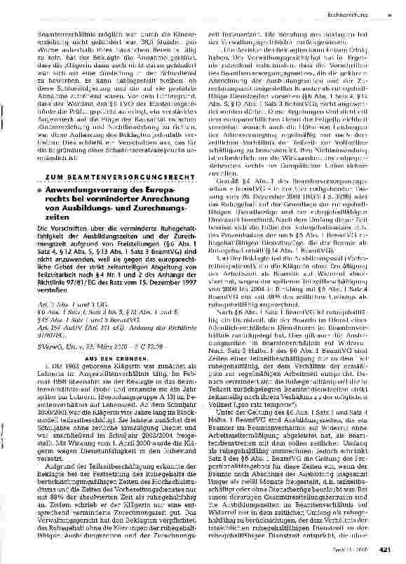 Vorschauseite 4: Schadensersatzanspruch des Einstellungsbewerbers bei Verletzung des Bewerbungsverfahrensanspruchs