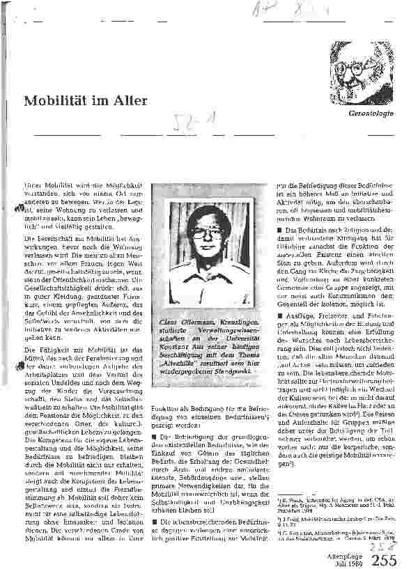 Vorschauseite 1: Mobilität im Alter