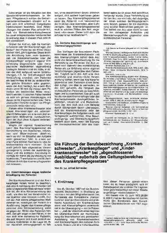 Vorschauseite 1: Die Führung der Berufsbezeichnugn Krankenschwester, Krankenpfleger und Kinderkrankenschwester bei abgeschlossener Ausbildung außerhalb...