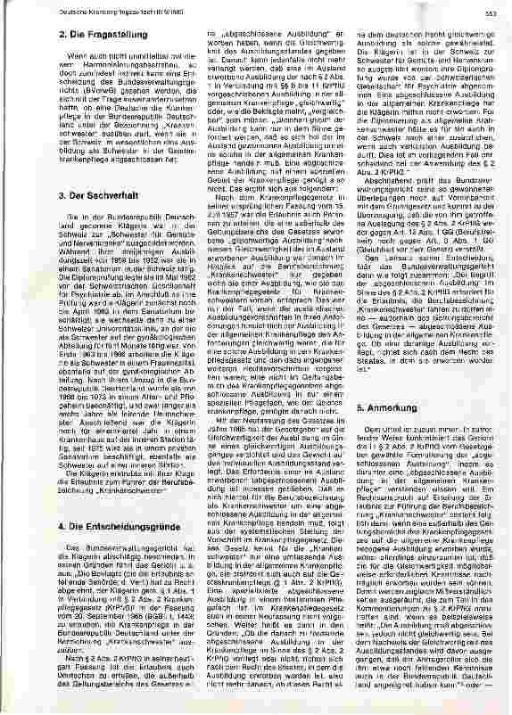 Vorschauseite 2: Die Führung der Berufsbezeichnugn Krankenschwester, Krankenpfleger und Kinderkrankenschwester bei abgeschlossener Ausbildung außerhalb...