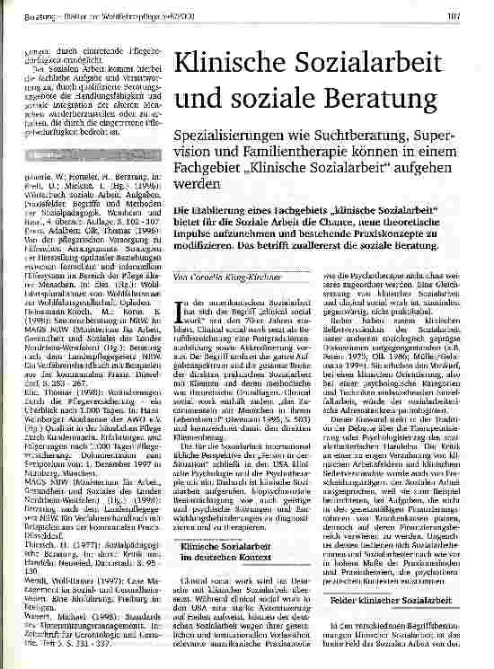 Vorschauseite 1: Klinische Sozialarbeit und soziale Beratung