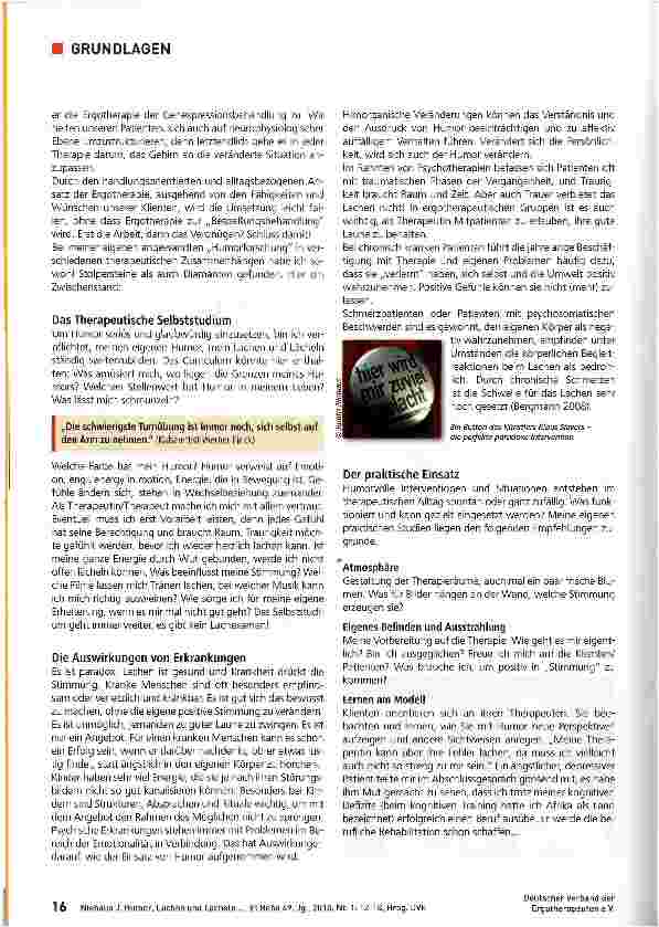 Vorschauseite 5: Humor, Lachen und Lächeln in der Ergotherapie