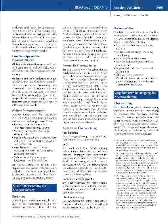 Vorschauseite 4: Analgosedierung für diagnostische und therapeutische Maßnahmen bei Erwachsenen*/**