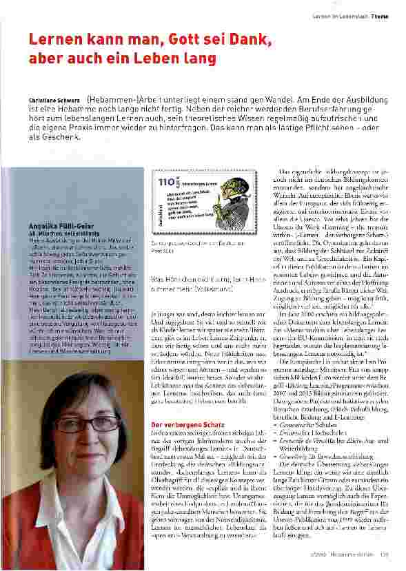 Vorschauseite 1: Lernen kann man, Gott sei Dank, aber auch ein Leben lang