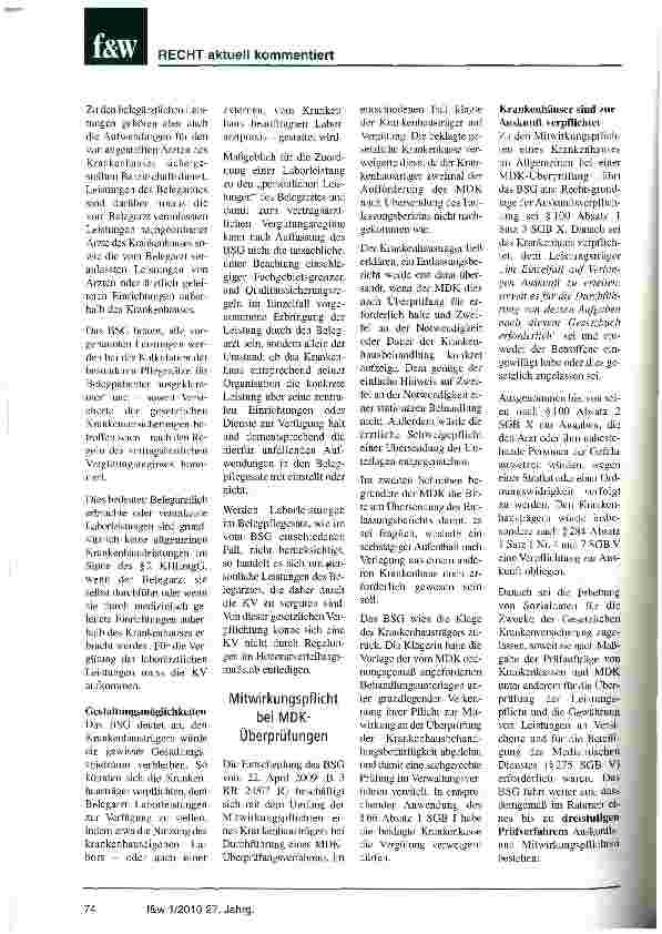 Vorschauseite 2: Neue Rechtsprechung des BSG zu Abrechnungsstreitigkeiten