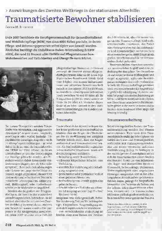 Vorschauseite 1: Traumatisierte Bewohner stabilisieren