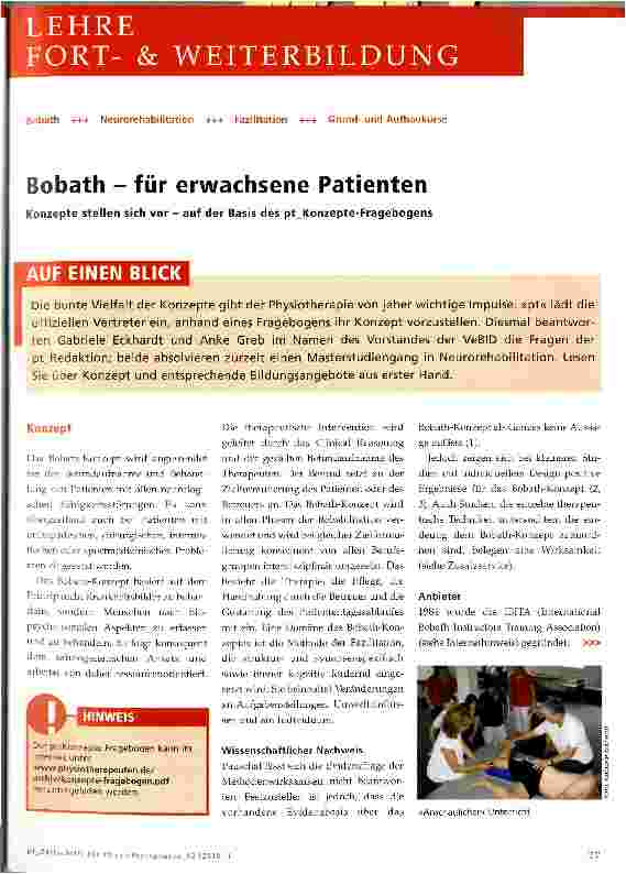 Vorschauseite 1: Bobath - für erwachsene Patienten
