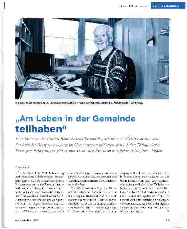 Vorschauseite 1: „Am Leben in der Gemeinde teilhaben