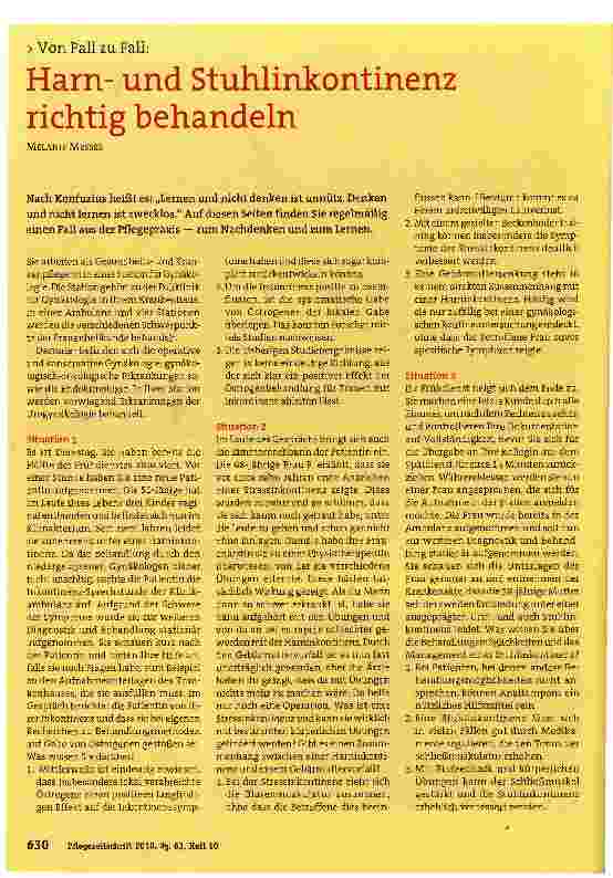Vorschauseite 1: Harnund Stuhlinkontinenz richtig behandeln