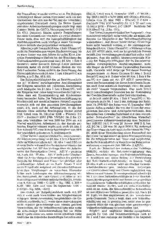 Vorschauseite 2: Anwendungsvorrang des Europarechts bei verminderter Anrechnung von Ausbildungsund Zurechnungszeiten