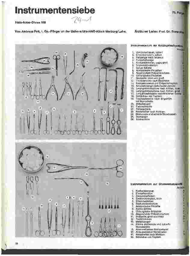 Vorschauseite 1: Instrumentensiebe Hals-Nasen-Ohren VIII 73. Folge