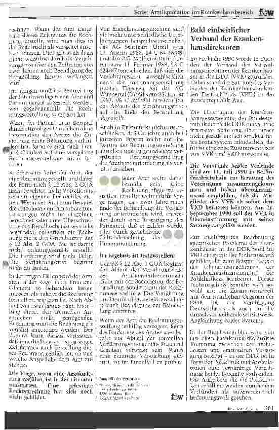 Vorschauseite 4: Verjährung von ärztlichen Honorarforderungen