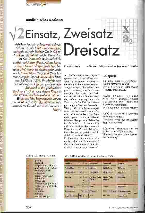 Vorschauseite 1: Medizinisches Rechnen: Einsatz, Zweisatz, Dreisatz Rechenschritte einmal anders aufgefrischt