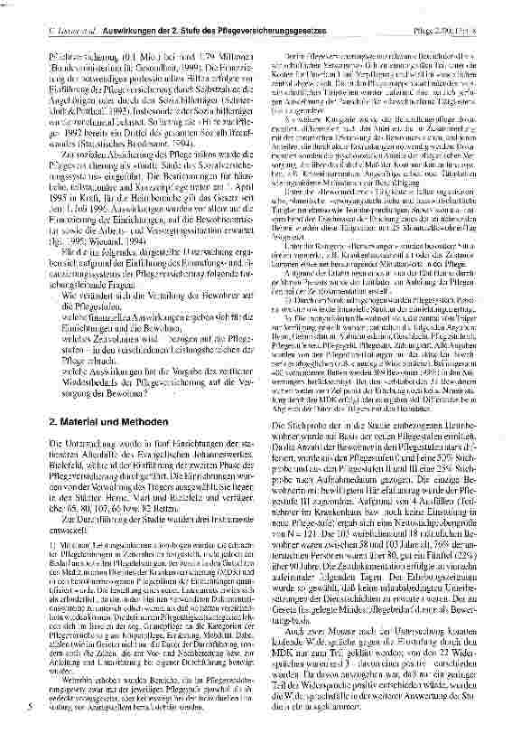 Vorschauseite 2: Auswirkungen der 2. Stufe des Pflegeversicherungsgesetzes auf die Versorgung im stationären Bereich der Altenhilfe