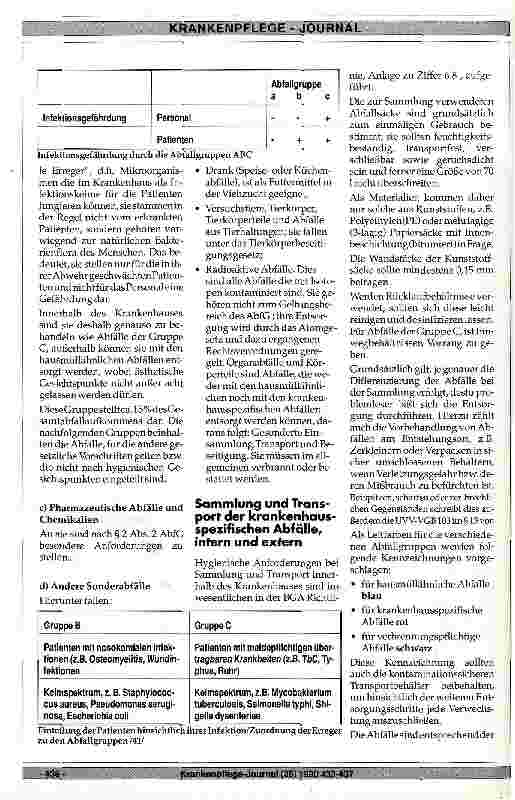 Vorschauseite 4: Abfallentsorgung im Krankenhaus - Teil 2 Praktische Abfallbeseitigung der klinischen Praxis