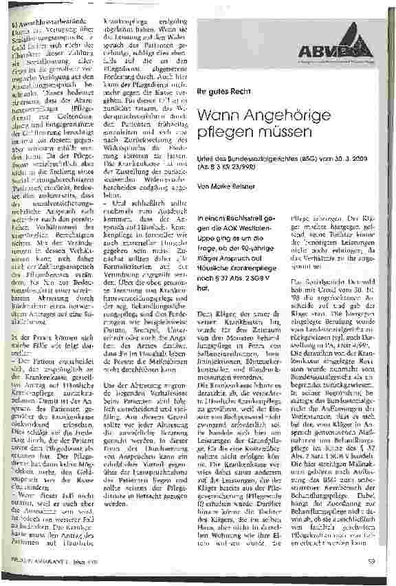 Vorschauseite 1: Wann Angehörige pflegen müssen.