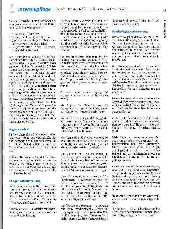 Vorschauseite 2: Pflege und Betreuung von Patienten mit Assist Device (Kunstherzunterstützung) und anschließender Herztransplantation