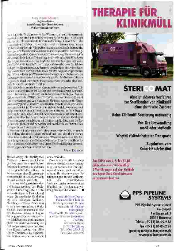 Vorschauseite 6: Routinemäßige Wasseruntersuchungen wenig hilfreich Den Legionellen auf der Spur