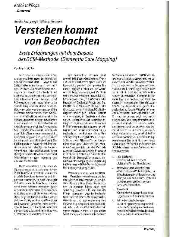 Vorschauseite 1: Verstehen kommt von Beobachten
