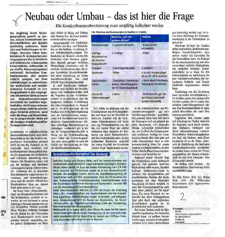 Vorschauseite 1: Neubau oder Umbau - das ist hier die Frage