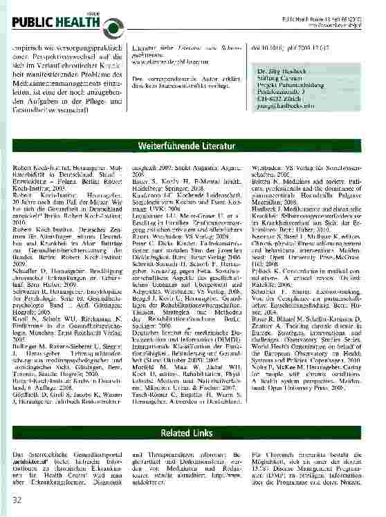 Vorschauseite 3: Medikamentenmanagement aus Sicht chronisch Erkrankter Forschungsbedarfe und -trends