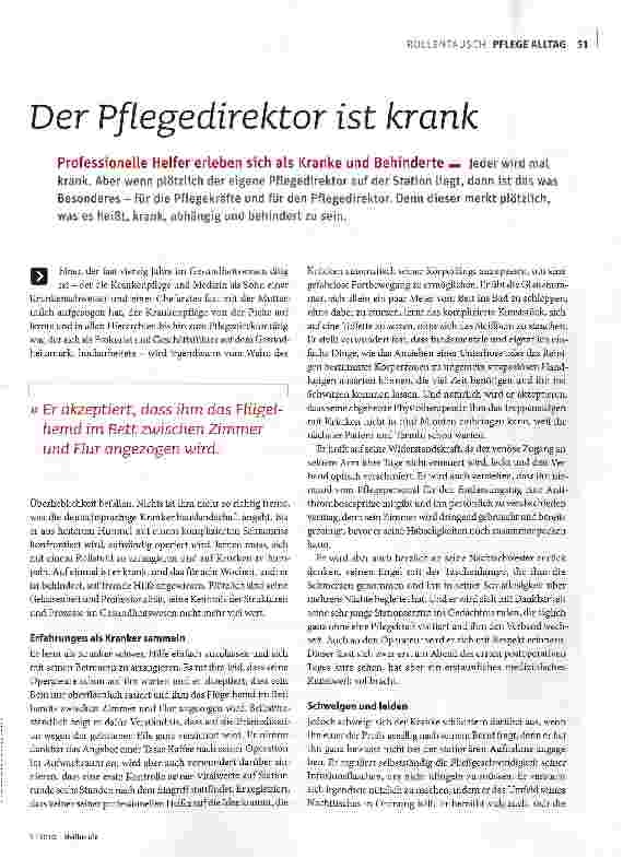Vorschauseite 2: Der Pflegedirektor ist krank