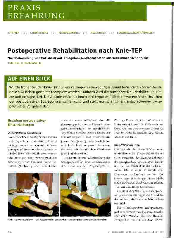 Vorschauseite 1: Postoperative Rehabilitation nach Knie-TEP