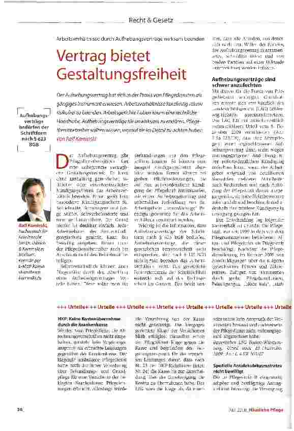 Vorschauseite 1: Vertrag bietet Gestaltungsfreiheit