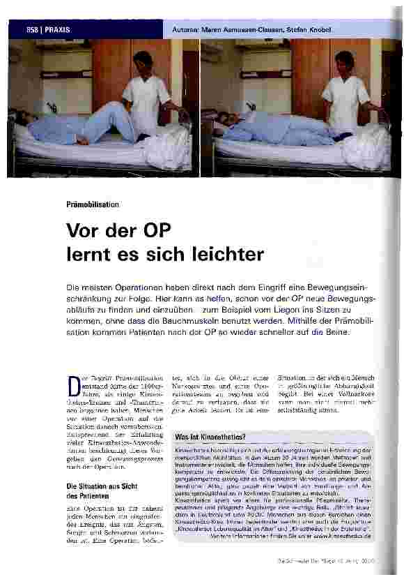 Vorschauseite 1: Vor der OP lernt es sich leichter