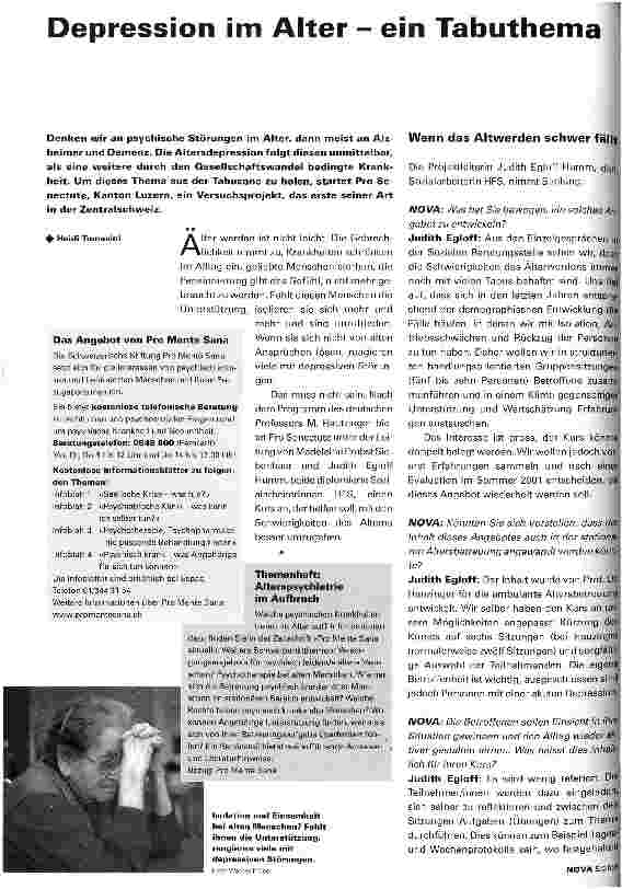 Vorschauseite 1: Depression im Alter - ein Tabuthema