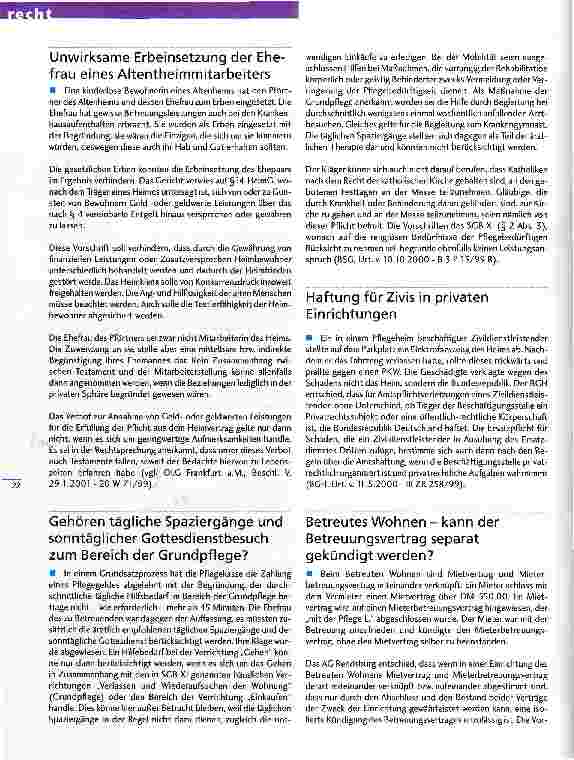 Vorschauseite 2: Allgemeines Lebensrisiko eines Heimbewohners trägt nicht das Altenheim