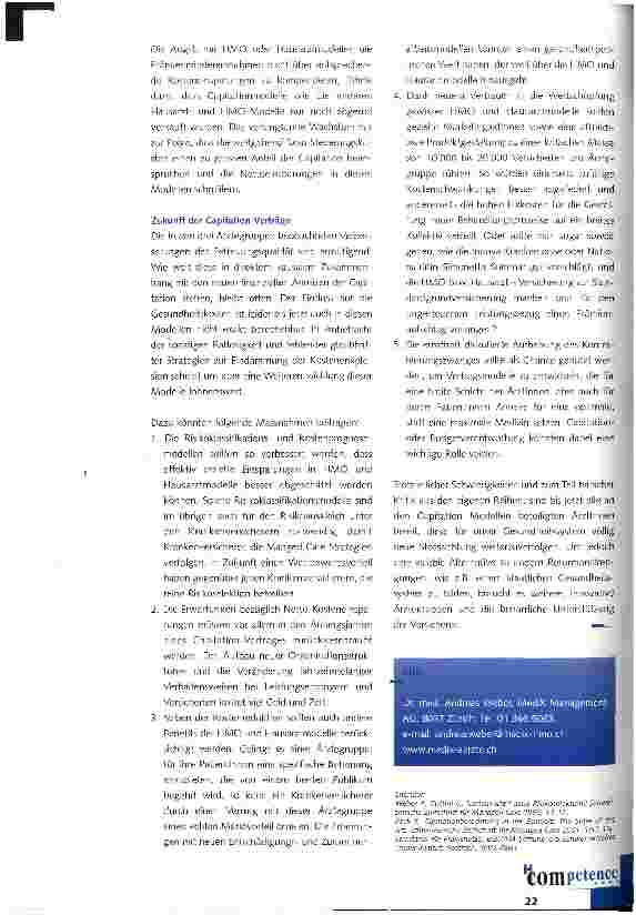 Vorschauseite 3: Vier Jahre praktische Capitation-Erfahrung