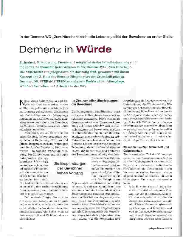 Vorschauseite 1: Demenz in Würde